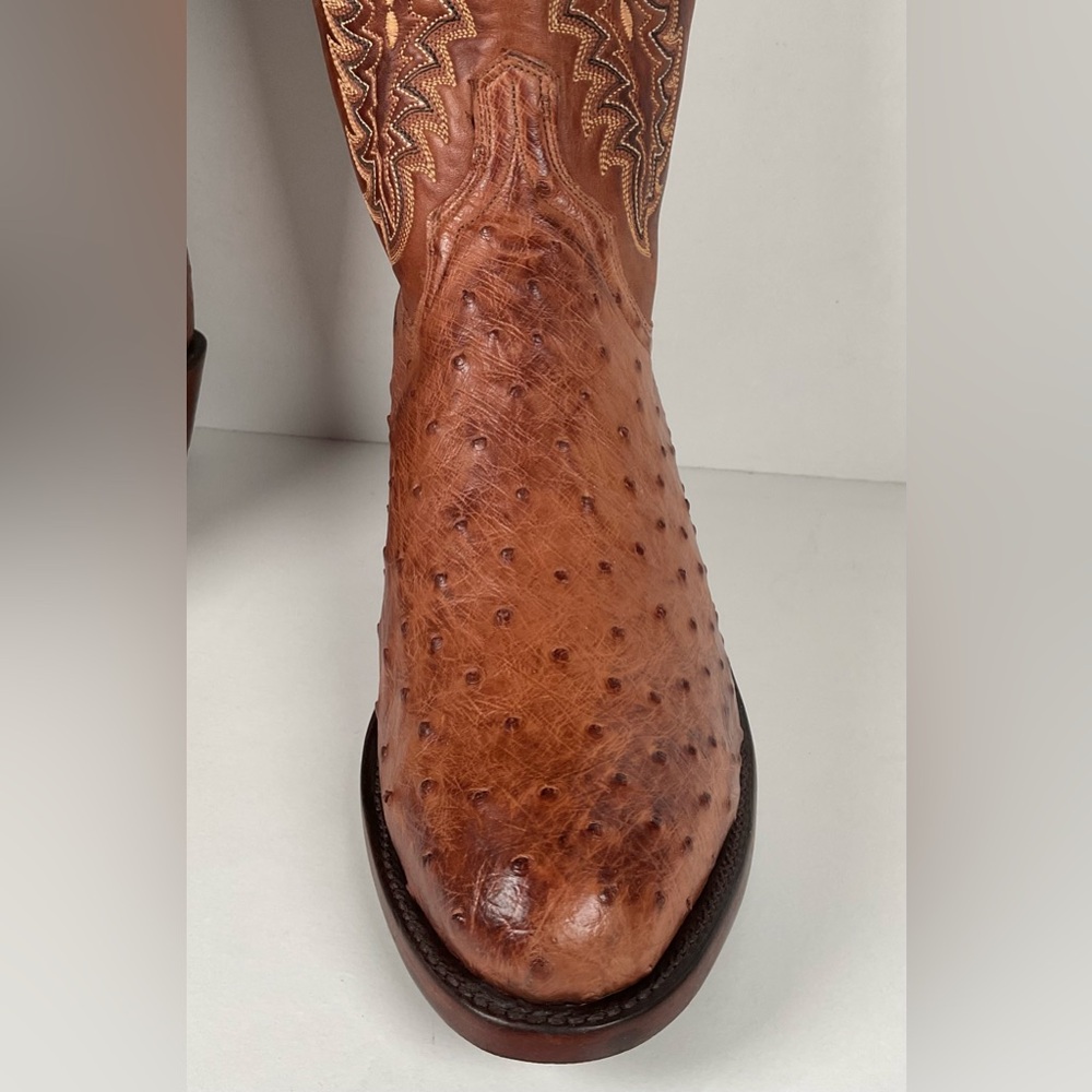 Lucchese 2000 Full Quill Ostrich Cowboy Boots | Barnwood | Exotic | Men’s 11 D - Picture 7 of 16